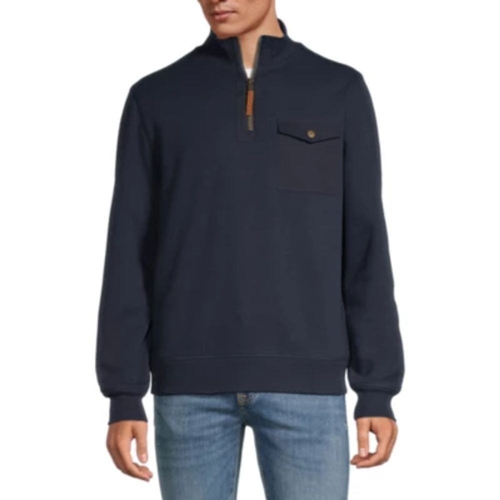 Frye and Co. Mens Mock Neck Long Sleeve Quarter-Zip Pullover NightSky Size XXL